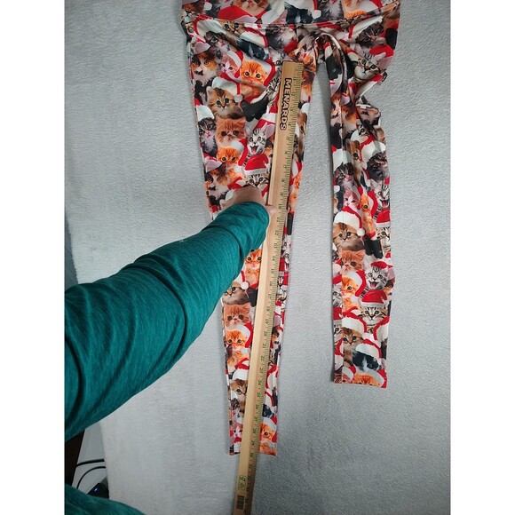 Tipsy Elves Leggings Small Kittens Cats Wearing Santa Hats Holiday Running - Picture 7 of 11